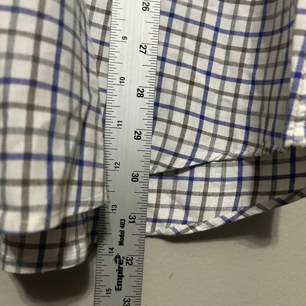 Scott Barber Men's Button Down Shirt XL Blue Orange Check Plaid Bundle 4 Pack